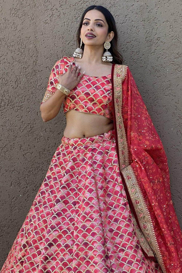 Pink Banarasi Silk Lehenga