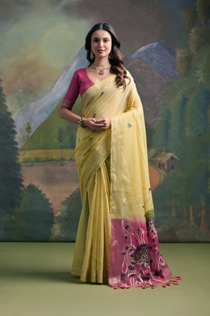 Yellow Woven Art Silk Saree (Eth_SR_131)