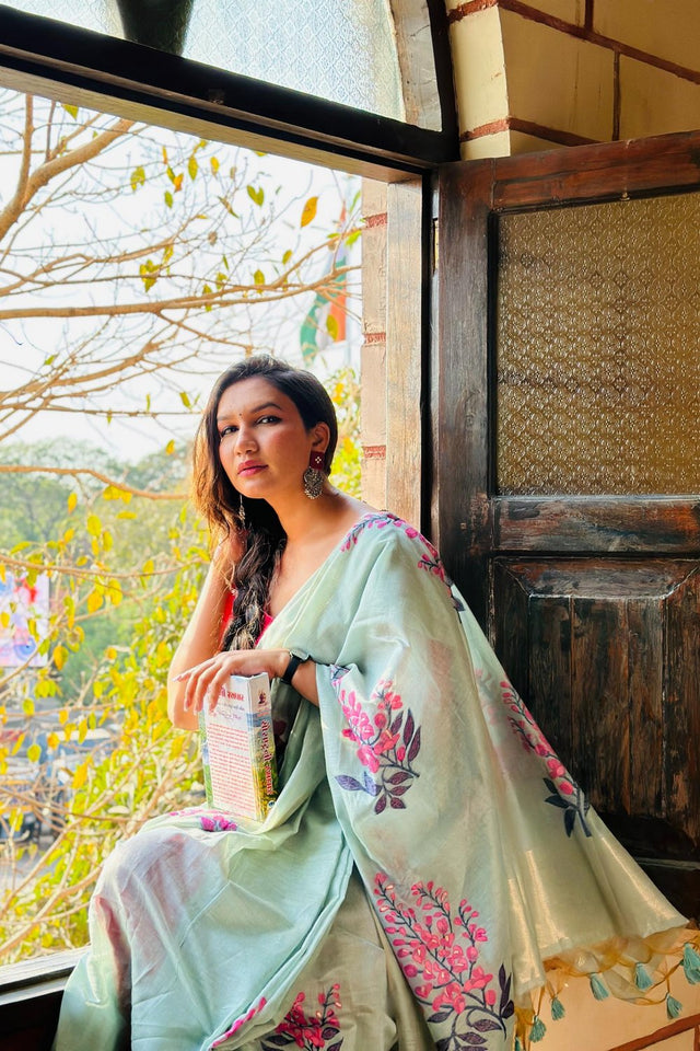 Blue Woven Art Silk Saree (Eth_SR_163)