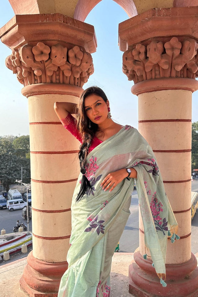 Blue Woven Art Silk Saree (Eth_SR_163)