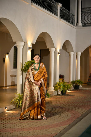 Orange Woven Art Silk Saree (Eth_SR_165)