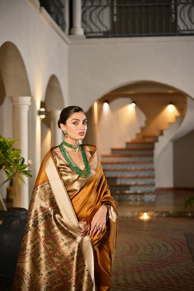 Orange Woven Art Silk Saree (Eth_SR_165)
