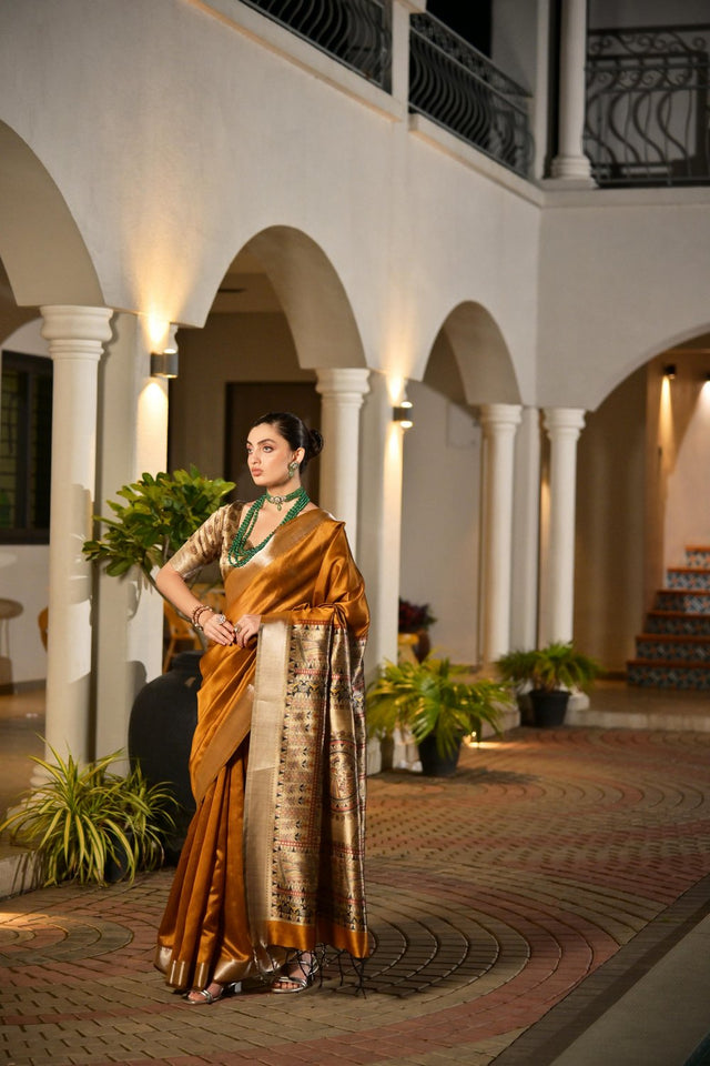 Orange Woven Art Silk Saree (Eth_SR_165)