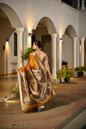 Orange Woven Art Silk Saree (Eth_SR_165)