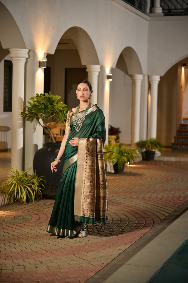 Green Woven Art Silk Saree (Eth_SR_168)