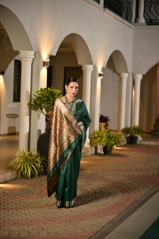 Green Woven Art Silk Saree (Eth_SR_168)