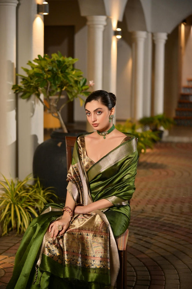 Green Woven Art Silk Saree (Eth_SR_169)