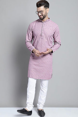 Men's Purple  Chikankari Embroidered And Sequin Kurta