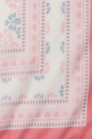 Peach Polyester Ethnic Motifs Straight Suit Set