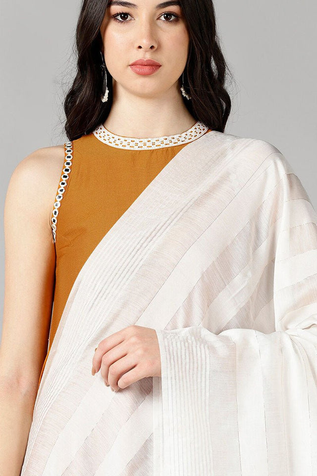 Mustard Poly Silk Solid Anarkali Suit Set