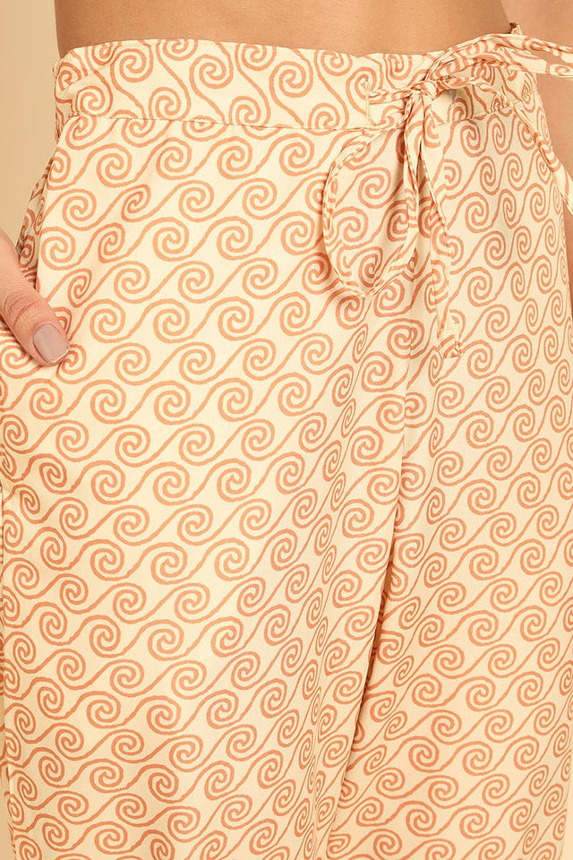 Red Poly Crepe Ethnic Motifs Straight Suit Set