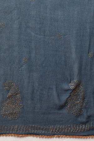 Teal Silk Blend Anarkali Suit Set