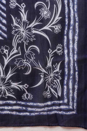 Navy Blue Rayon Blend Kurti Pant Set