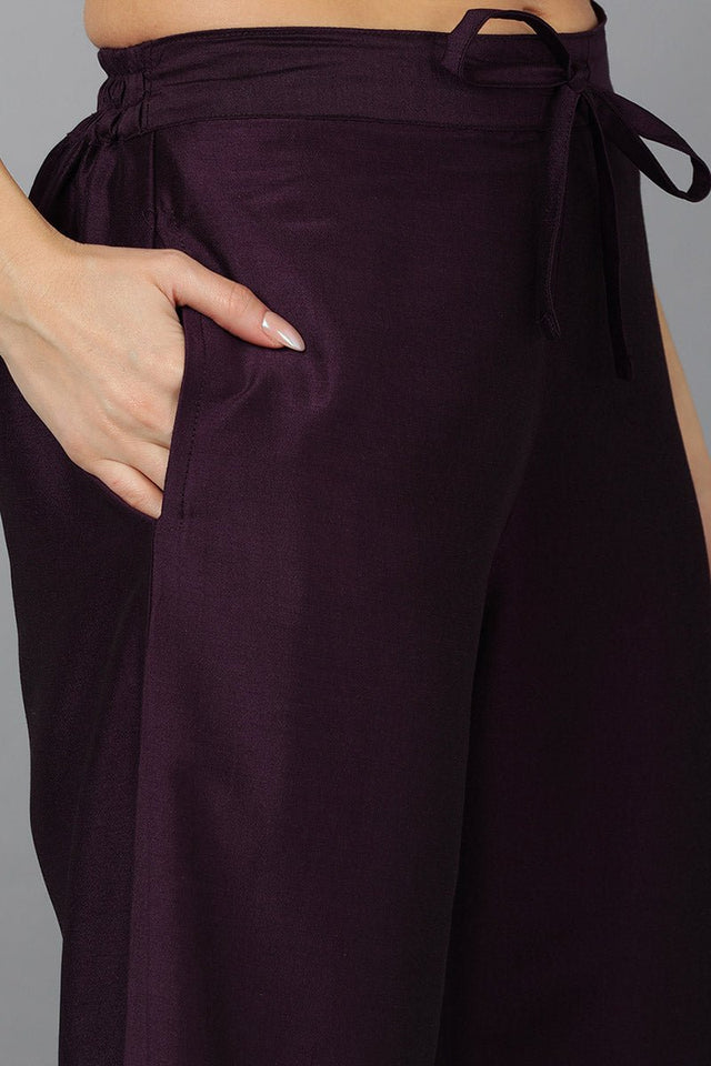 Purple Silk Blend Woven Design Anarkali Suit Set