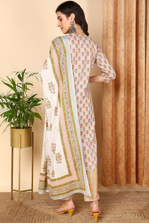 Grey Cotton Ethnic Motifs Printed Straight Suit Set (N2ZVKSKD2006-S)