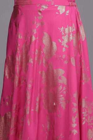 Women's Pink Crepe Printed Co-Ord Set