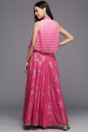 Women's Pink Crepe Printed Co-Ord Set