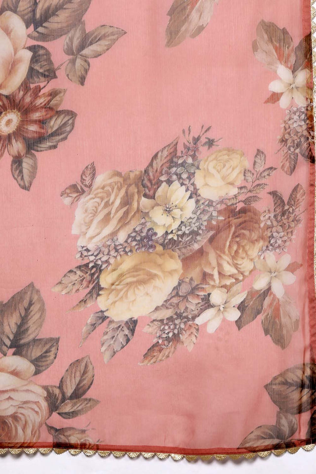 Women's Burgundy Poly Crepe Solid Kurti Set With Dupatta