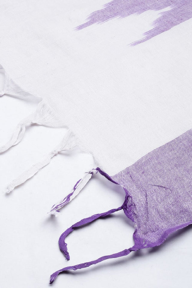 Women's White Cotton Dupatta