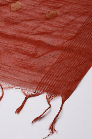 Women's Maroon Silk Blend Dupatta (VAMMMB3I1765)
