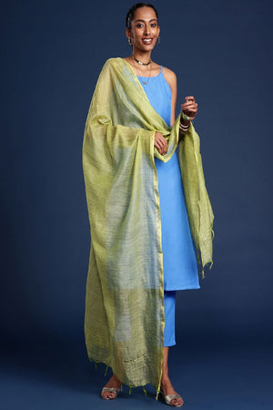 Women's Green Silk Blend Dupatta