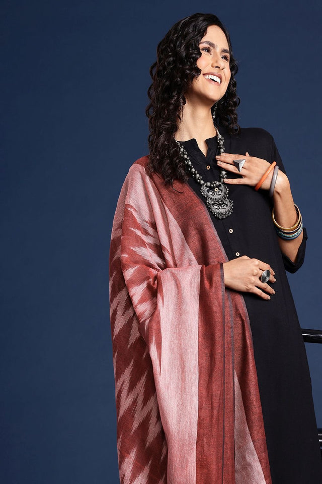 Women's Maroon Silk Blend Dupatta