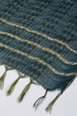 Women's Teal Silk Blend Dupatta