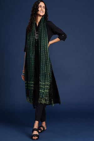 Women's Green Silk Blend Dupatta