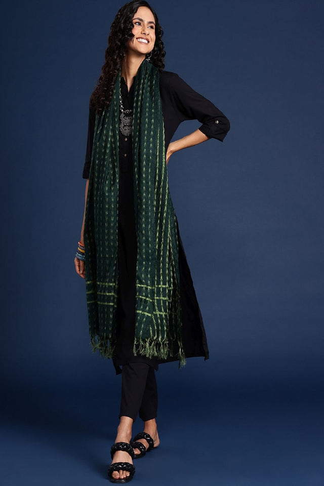 Women's Green Silk Blend Dupatta