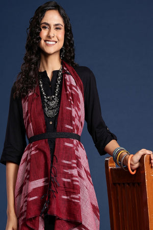 Women's Maroon Silk Blend Dupatta