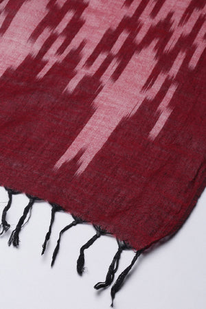 Women's Maroon Silk Blend Dupatta
