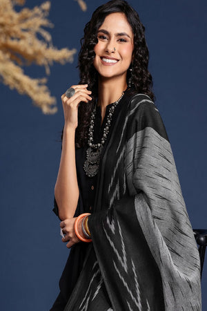 Women's Black Silk Blend Dupatta