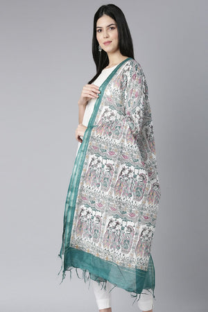 Women's Green Silk Blend Dupatta (DMMGIC3K1892)