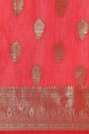 Orange Silk Blend Saree