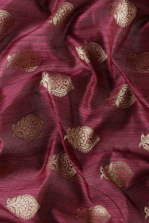 Maroon Silk Blend Saree