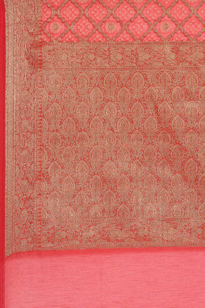 Orange Silk Blend Saree