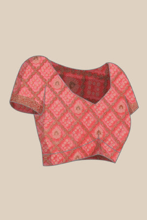 Orange Silk Blend Saree