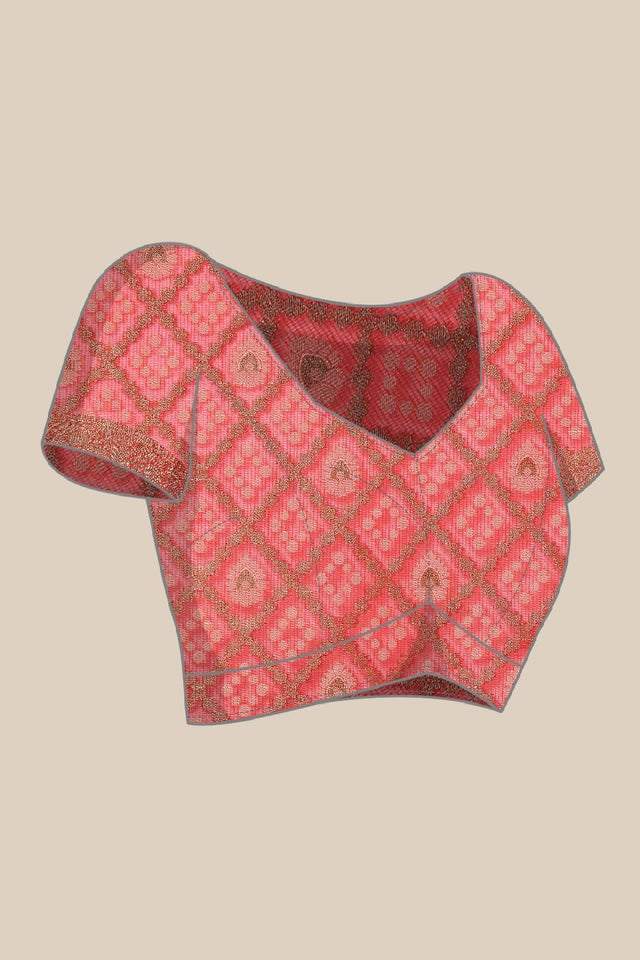 Orange Silk Blend Saree