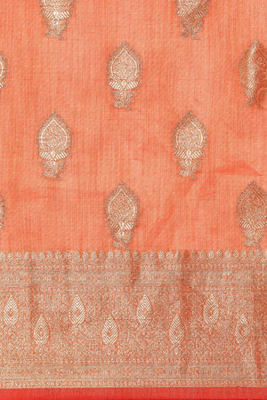 Peach Silk Blend Saree