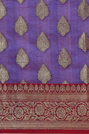 Purple Silk Blend Saree