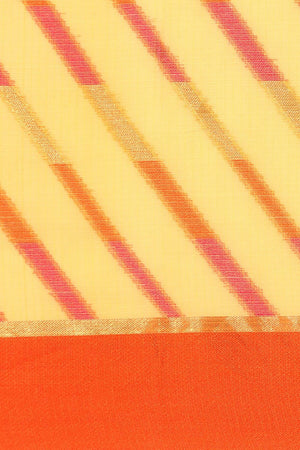 Yellow Silk Blend Saree