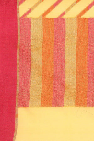 Yellow Silk Blend Saree