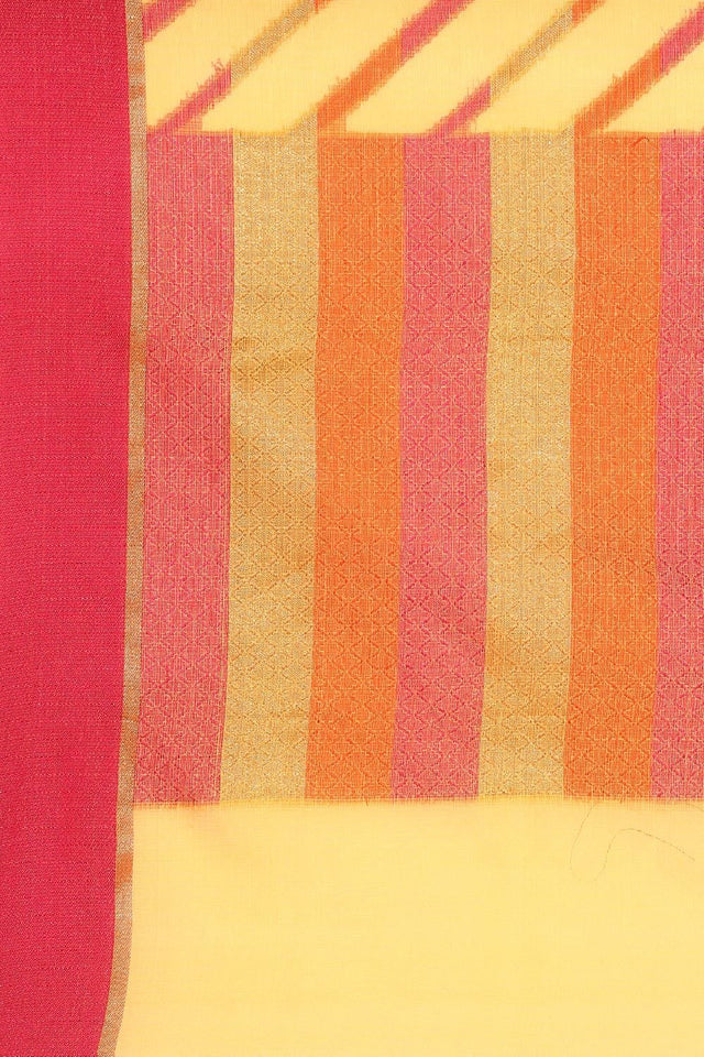 Yellow Silk Blend Saree