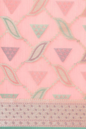 Pink Silk Blend Saree