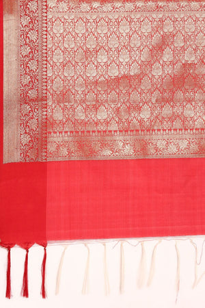 White Silk Blend Saree