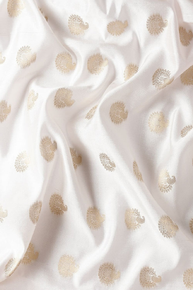White Silk Blend Saree