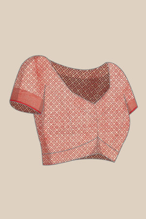 White Silk Blend Saree