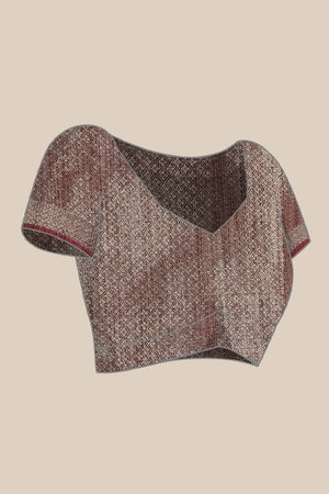 Burgundy Silk Blend Saree