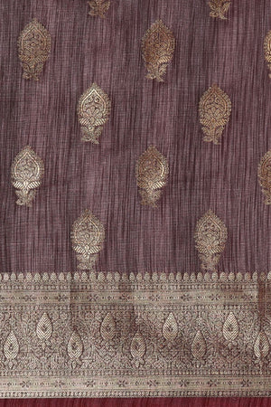 Burgundy Silk Blend Saree