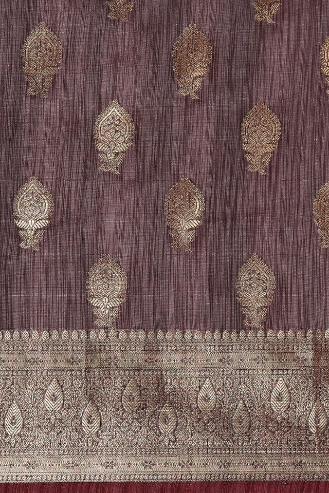 Burgundy Silk Blend Saree